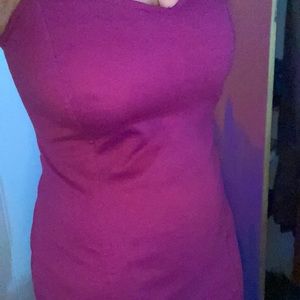 Sexy strappy backed purple jersey dress